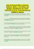 Basic Professional Military Education  &lpar;Enlisted&rpar; - Block 2 - Navy History and  Heritage - Defending the New Nation  UPDATED ACTUAL  Exam Questions and  CORRECT Answers 