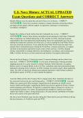 U&period;S&period; Navy History ACTUAL UPDATED  Exam Questions and CORRECT Answers