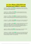 U&period;S&period; Navy History UPDATED Exam  Questions and CORRECT Answers 