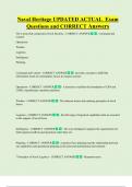 Naval Heritage UPDATED ACTUAL  Exam  Questions and CORRECT Answers 