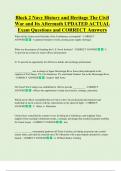 Block 2 Navy History and Heritage The Civil  War and Its Aftermath UPDATED ACTUAL   Exam Questions and CORRECT Answers