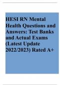 2023-HESI Mental Health RN Questions and Answers from V1-V3 Test Banks from Actual Exams 2023 Complete Guide Rated A&plus; HESI Mental Health RN Questions and Answers from V1-V3 Test Banks and Actual Exams &lpar;Latest Update 2023&rpar; Complete Guide Rated A&plus;