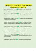 ARGUS EXAM ACTUAL Exam Questions  and CORRECT Answers