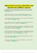 ARGUS EXAM ACTUAL UPDATED  Exam  Questions and CORRECT Answers