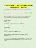 ARGUS EXAM UPDATED  Exam Questions  and CORRECT Answers 