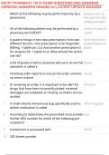 EXCPT PHARMACY TECH EXAM QUESTIONS AND ANSWERS &lpar;VERIFIED ANSWERS GRADED A&plus;&rpar; LATEST UPDATE 2025&sol;2026