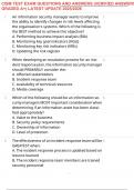 CISM TEST EXAM QUESTIONS AND ANSWERS &lpar;VERIFIED ANSWERS GRADED A&plus;&rpar; LATEST UPDATE 2025&sol;2026