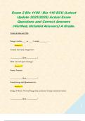Exam 2 Bio 1100 &sol; Bio 110 ECU &lpar;Latest Update 2025&sol;2026&rpar; Actual Exam Questions and Correct Answers &lpar;Verified&comma; Detailed Answers&rpar; A Grade&period;  