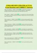 CSMLS REVIEW UPDATED ACTUAL  Exam Questions and CORRECT Answers 