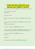 CSMLS REVIEW UPDATED  Exam  Questions and CORRECT Answers