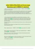 ASLP 3030 UPDATED ACTUAL Exam  Questions and CORRECT Answers