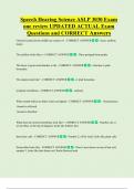 Speech Hearing Science ASLP 3030 Exam  one review UPDATED ACTUAL Exam  Questions and CORRECT Answers 