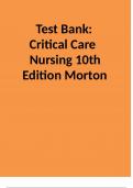 test bank for Critical Care Nursing 10th  ed Morton