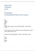 Wastewater Treatment Level 1 Certification Exam Questions With Correct Answers&period;