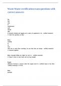Waste Water certification exam questions with correct answers&period;