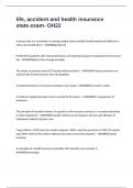 life&comma; accident and health insurance state exam- OH questions & answers