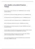 Life&comma; Health&comma; & Accident Practice Test Questions & Answers