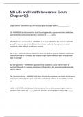 MS Life and Health Insurance Exam Chapter 6 Questions & Answers 100&percnt; CORRECT