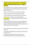 Clinical Nurse Leader &lpar;CNL&rpar; Certification Review Questions And Answers - King & Gerard&period;docx