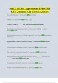 MSCC MUSIC Appreciation UPDATED  KEY Questions And Correct Answers
