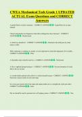 CWEA Mechanical Tech Grade 1 UPDATED   ACTUAL Exam Questions and CORRECT  Answers 