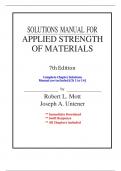 Applied Strength of Materials &lpar;7th Edition&comma; Mott & Untener&rpar; &ndash; Complete Solutions Manual &lpar;Ch&period; 1&ndash;14&rpar;