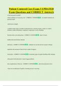 Patient Centered Care Exam 3 UPDATED      Exam Questions and CORRECT Answers