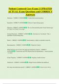 Patient Centered Care Exam 2 UPDATED    ACTUAL Exam Questions and CORRECT  Answers 