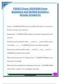 FSESCI EXAM PACKAGE DEAL QUESTIONS AND VERIFIED DETAILED ANSWERS &vert; 100&percnt; GUARANTEED PASS &vert; ALREADY GRADED A&plus;