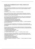 NURS 3210 PHARMACOLOGY FINAL EXAM QUIZ QUESTIONS