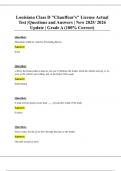 Louisiana Class D "Chauffeur's" License Actual Test &vert;Questions and Answers &vert; New 2025&sol; 2026 Update &vert; Grade A &lpar;100&percnt; Correct&rpar;