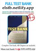 Essentials of Investments &lpar;10th Edition&comma; Bodie&comma; Kane&comma; Marcus&rpar; &ndash; Complete Test Bank with Answers