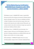 TikTok Media Buying Certification 2025&sol;2026 &ndash; 280&plus; Verified Exam Questions with Correct Answers on Ads Manager&comma; Business Suite&comma; Optimization & Creative Strategy