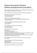 Systems Development Projects&colon; Software development life cycle &lpar;SDLC&rpar; Questions and answers graded A&plus; 2025&sol;2026