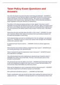 Taser Policy Exam Questions and Answers