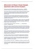 Wisconsin LE Phase 2 Exam Sample Questions with Correct Answers