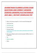 JOURNEYMAN PLUMBER LICENSE EXAM  QUESTIONS AND CORRECT ANSWERS  &lpar;VERIFIED ANSWERS&rpar; PLUS RATIONALES  2025 Q&A &vert; INSTANT DOWNLOAD PDF 