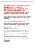 NY MPJE Practice Questions &lbrack;ACTUAL  EXAM&rsqb;3 LATEST VERSION  &lbrack;QUESTIONS AND ANSWERS&rsqb; WITH  STUDY GUIDE DETAILED AND  VERIFIED FOR GUARANTEED PASS-  LATEST UPDATE 2025 GRADED A 