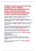 NY MPJE Practice Questions &lbrack;ACTUAL  EXAM&rsqb;3 LATEST VERSION  &lbrack;QUESTIONS AND ANSWERS&rsqb; WITH  STUDY GUIDE DETAILED AND  VERIFIED FOR GUARANTEED PASS-  LATEST UPDATE 2025 GRADED A