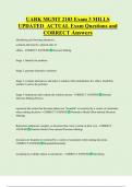 UARK MGMT 2103 Exam 3 MILLS  UPDATED  ACTUAL Exam Questions and  CORRECT Answers 