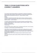 TEWLS 3 EXAM QUESTIONS WITH CORRECT ANSWERS