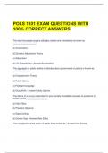 POLS 1101 EXAM QUESTIONS WITH 100&percnt; CORRECT ANSWERS 
