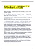 POLS 1101 TEST 1 QUESTIONS WITH 100&percnt; CORRECT ANSWERS 