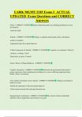 UARK MGMT 2103 Exam 3  ACTUAL  UPDATED  Exam Questions and CORRECT  Answers 