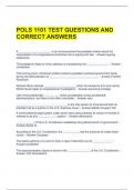 POLS 1101 TEST QUESTIONS AND CORRECT ANSWERS 