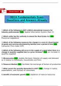 RECA Fundamentals Exam Questions and Answers Already Passed