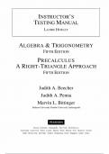 Test Bank for Algebra and Trigonometry with Corequisite Support 5th Edition by Judith A&period; Beecher