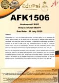 AFK1506 Assignment 2 &lpar;COMPLETE ANSWERS&rpar; 2025 &lpar;652071&rpar; - DUE 21 July 2025