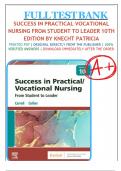 Test Bank for Success in Practical&sol;Vocational Nursing 10th Edition&comma; by Janyce L&period; Carroll&comma; Lisa Collier&comma; All Chapters 1-19 included Graded A &plus;