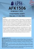 AFK1506 Assignment 2 &lpar;ANSWERS&rpar; 2025 - DISTINCTION GUARANTEED
